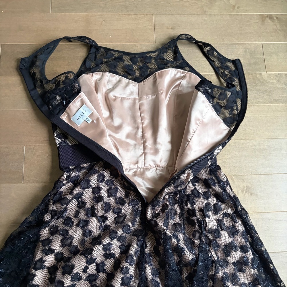 Milly Black and Cream Lace Dress sz 10 - Picture 4 of 4